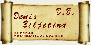 Denis Biljetina vizit kartica